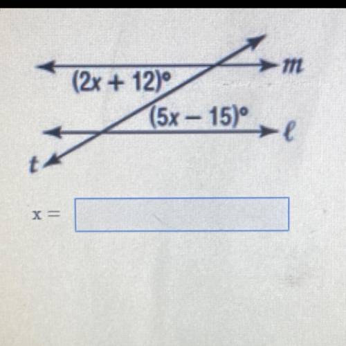 Find the value of x
x=?