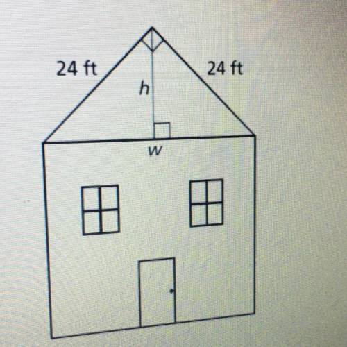 The diagram shows the design of a house roof. Each side of the roof is 24 feet long, as shown. What