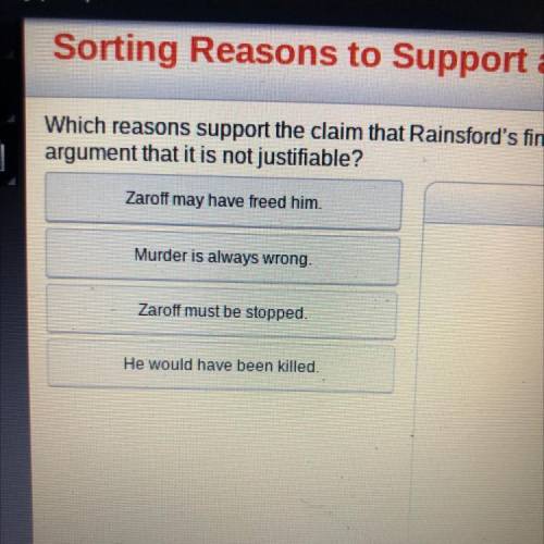 Which reasons support the claim that Rainsford's final act (killing Zaroff) is justifiable, and whi