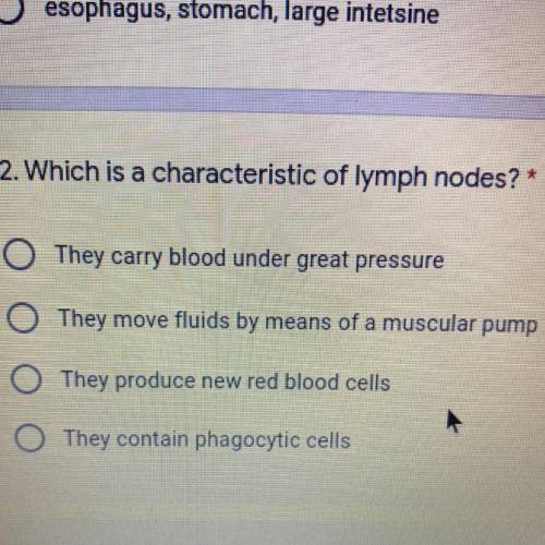 Which is a characteristic of lymph nodes?

A They carry blood under great pressure
B They move flu