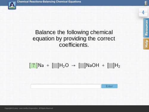 Balance the following Chemical equation by providing the correct coefficients