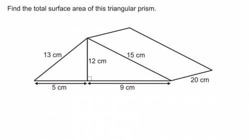 Work out the surface area of this triangular prism