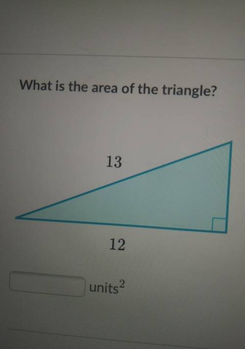 What is the area of the triangle? 13 5 12 units?