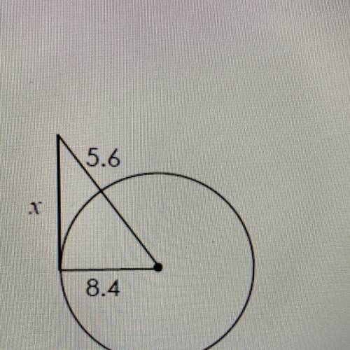 Find the value of x
(assume that all segments that appear to be tangent are tangent)