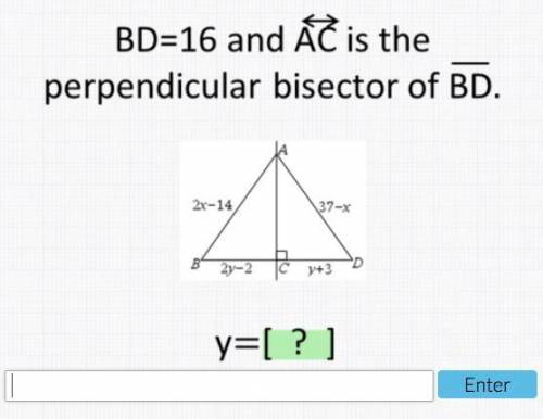BD=16 and AC is the perpendicular bisector of BD.

I found this question... but there was nothing