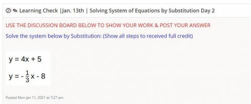 Solving system of equations by substitution!
Please help :'(