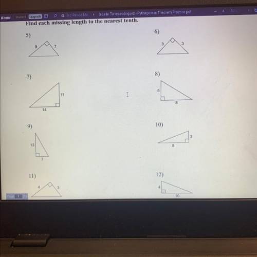 How to find missing lengths of a right triangle to the nearest tenth ?