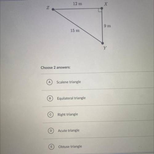 Classify angle X Y Z. please choose 2 correct answers  (Last opti