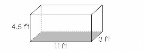 The base of the rectangular prism is shaded. What is the lateral surface area?