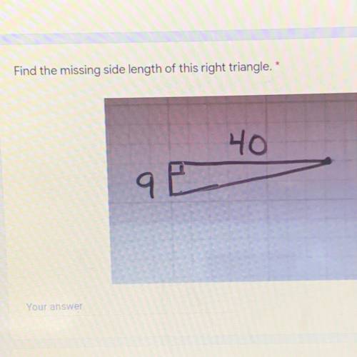 Find the missing side length of this right triangle