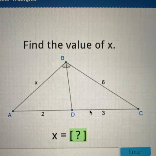 Find the value of x
x=