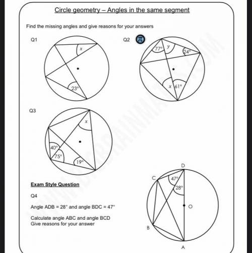 Circle Geometry- Angles in the same segment