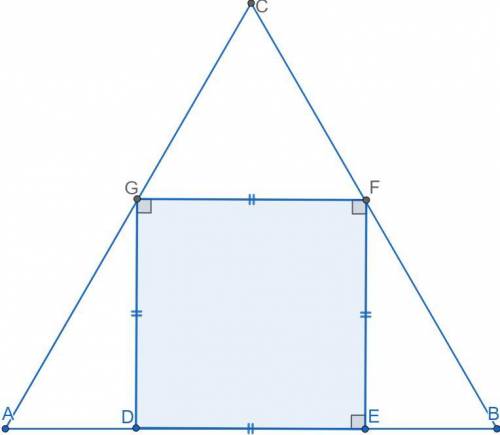 Please Help!

The square DEFG is inscribed in equilateral ΔABC with side of length equal to 3+2√3.