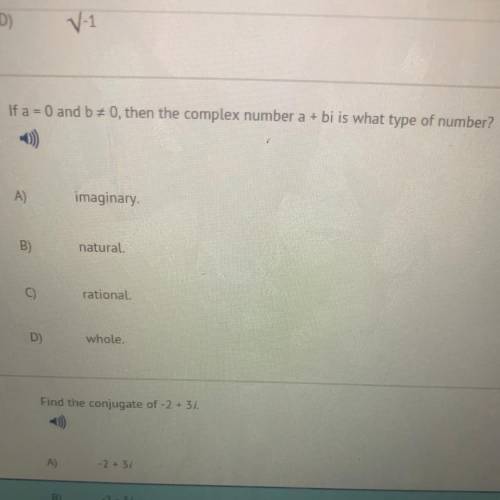 If a=0 b=0 then complex number a+bi is what type NEED HELP THANKS