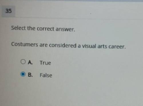 Costumers are considered a visual arts career. TRUE OR FALSE???