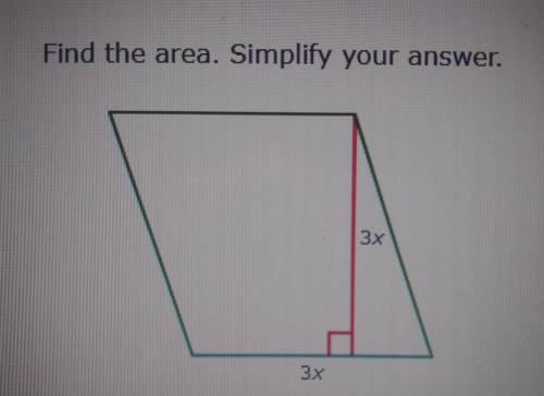Find the Area. Simplify your answer.