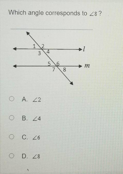 Which angle corresponds to < 8?