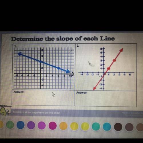 Determine the slope of each line