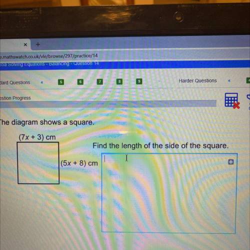3.

The diagram shows a square.
(7x + 3) cm
Find the length of the side of the square.
3cm
(5x + 8