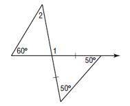 Find the measure of angle 1.

a. 95
b. 100
Selected:c. 97This answer is incorrect.
d. 105