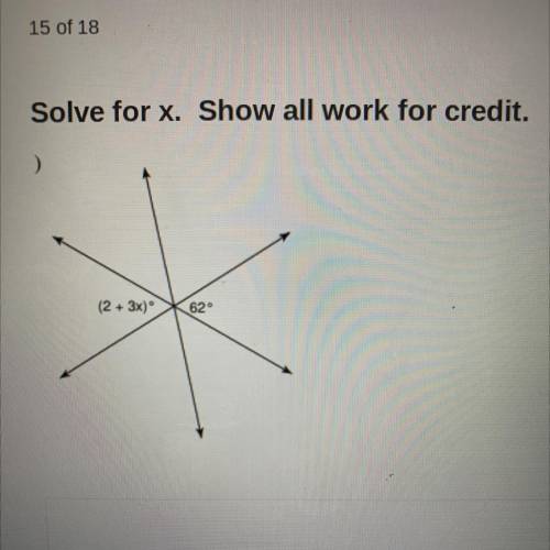 Solve for x.
ASAP, please help me
