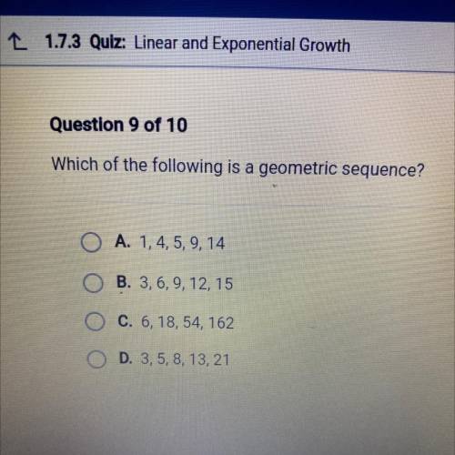 Which of the following is geometric sequence?