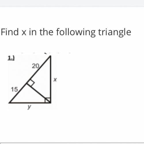 Find the x in the following triangle 
I’ll give brainliest