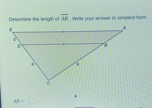 Determine the length of AB