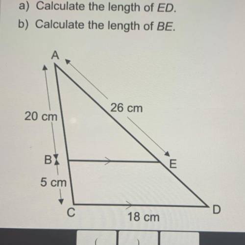 What’s the length of E to D 
what’s the length of B to E