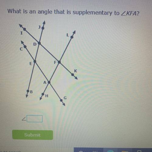 What is an angle that is supplementary KFA?