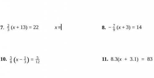Pls help its due in a couple of mins

I Just need to know what x= for each of them or at least som