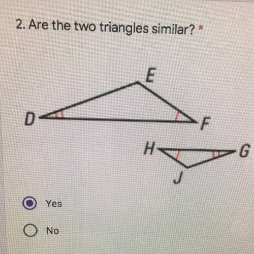 Are the two triangles similar