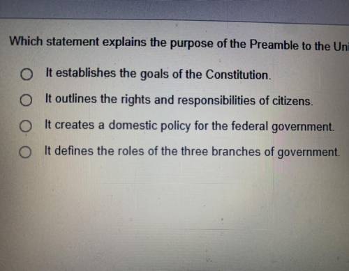 What state meant explains the purpose of the preamble to the united states constitution￼