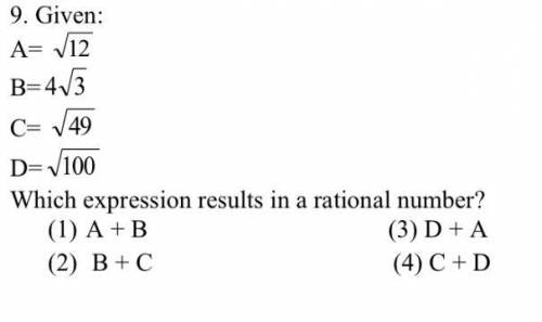 Which expression results in a rational number