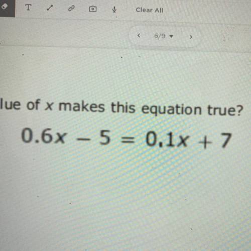 Can y’all Plz help me ??(Show ya work) It Says What Value of X makes this equation true