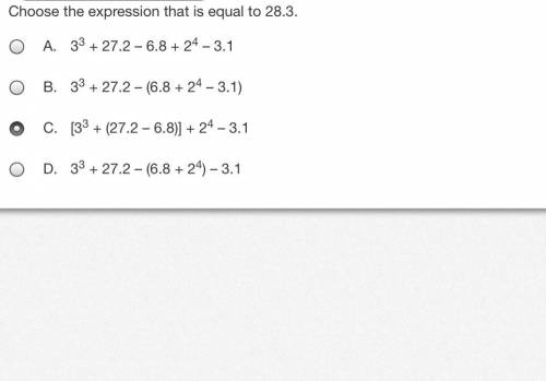 Choose the expression that is equal to 28.3