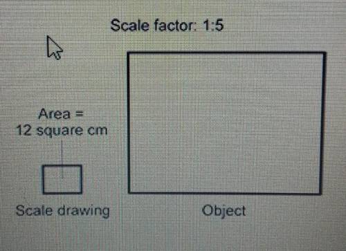 What is the area of the real object that the scale drawing models?

a. 300 square cmb. 12 square c