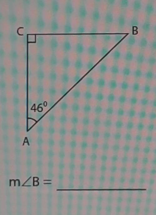 NOT GRADED. FIND THE MEASURE OF THE INDICATED ANGLE IN EACH TRIANGLE.