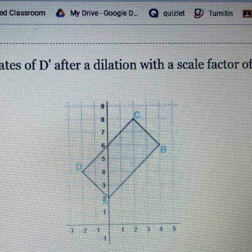 What are the coordinates of D’ after a dilation with a scale factor of 2?