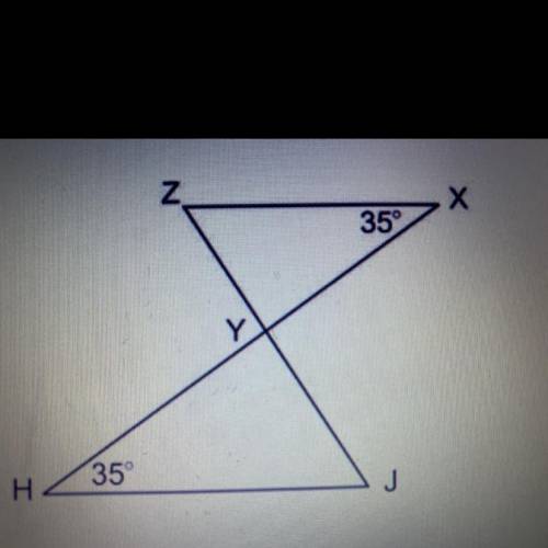 HELP PLEASE

Decide whether the two triangles below are similar. 
If they are, write a triangle si