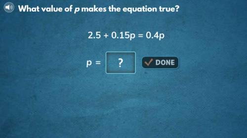 What value of P makes the equation true