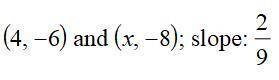 Use an equation to find the value of k so that the line that passes through the given points has th