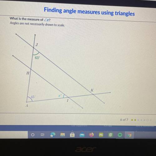 What is the measure of x?
Angles are not necessarily drawn to scale.
63
PLEASE HELPPP