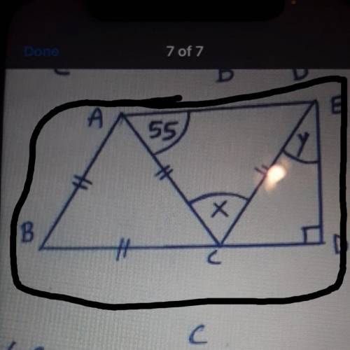 Need help FAST I need to find the value of x and y with work