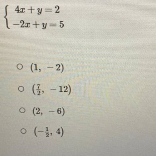 PLS HELP THANKS! 
Which ordered pair is a solution to the system of equations
