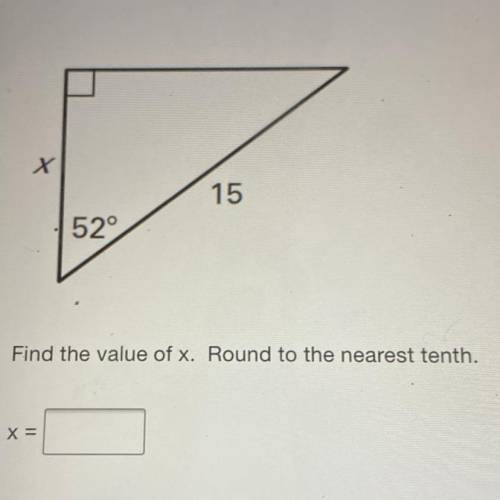 Find the value of x. Round to the nearest tenth
