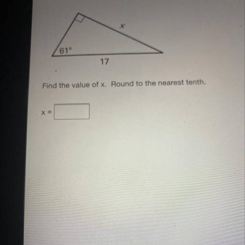 Find the value of x. Round to the nearest tenth. Can you please give me the step by step?