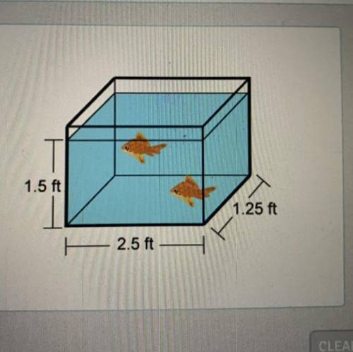 Which is the volume of water in the fish tank shown rounded to the nearest
hundredth?