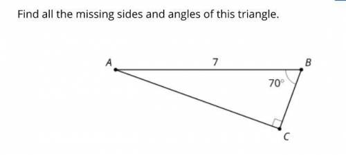 [Find all the missing side and angles of this triangle]