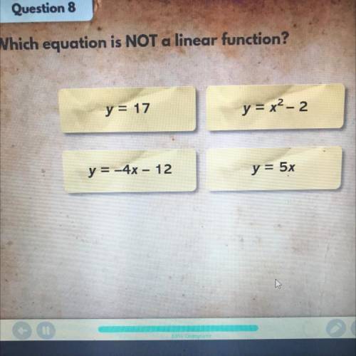 Which equation is NOT a linear function?